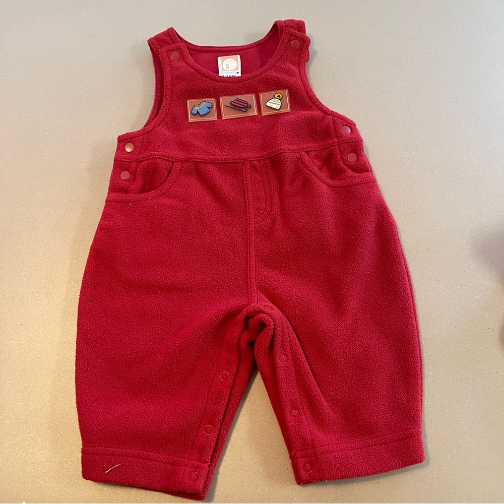 VintageGymboree Red Kids Overalls with Fun Patches